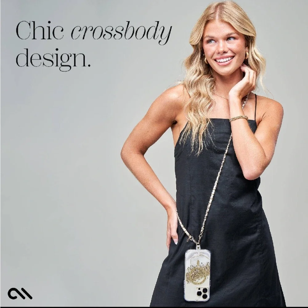 Case-Mate Gold Chain Tan Leather Phone Crossbody
